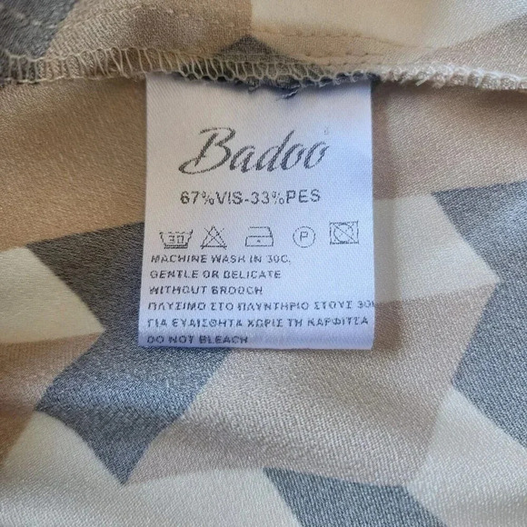 New Badoo Maxi Long Dress Multicolor Long Sleeve Collared Belt Button - Picture 5 of 13